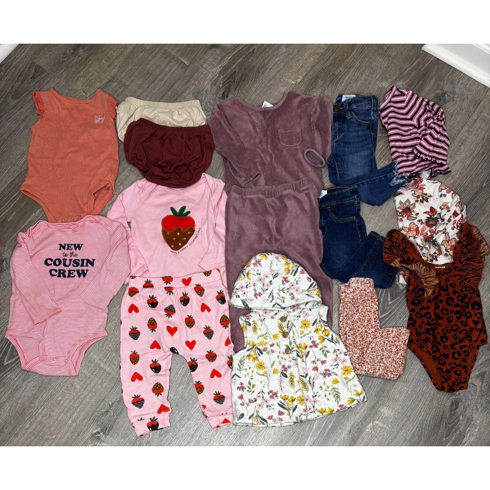 Baby Girl‎ Clothing Bundle Lof of 15 Size 18M - 24M Pants Jeans Tops Bloomers
